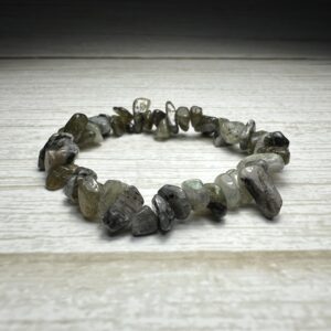 Naturalna Bransoletka z Kwarcu z Zielonym Rutylem | Green Rutilated Quartz